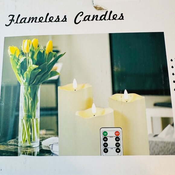 Flameless LED Candles Set With Flickering flame & Remote Control & Timer - Picture 9 of 10